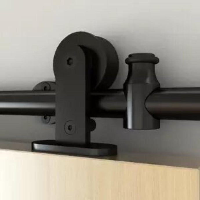 Kit Puerta Corredera Sienna Madera de acero inoxidable negro para puertas de hasta 120kg - accesorios para puertas