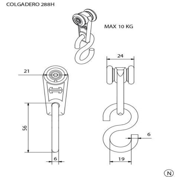 Colgadero Henderson 284N hasta 50Kg.