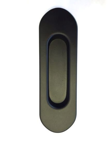 Tirador-Uñero ovalado negro para embutir - accesorios para puertas