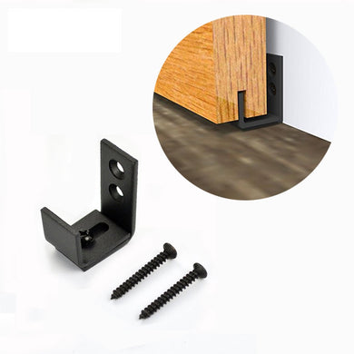 Guía inferior de acero ajustable a pared Rustic para puerta de madera